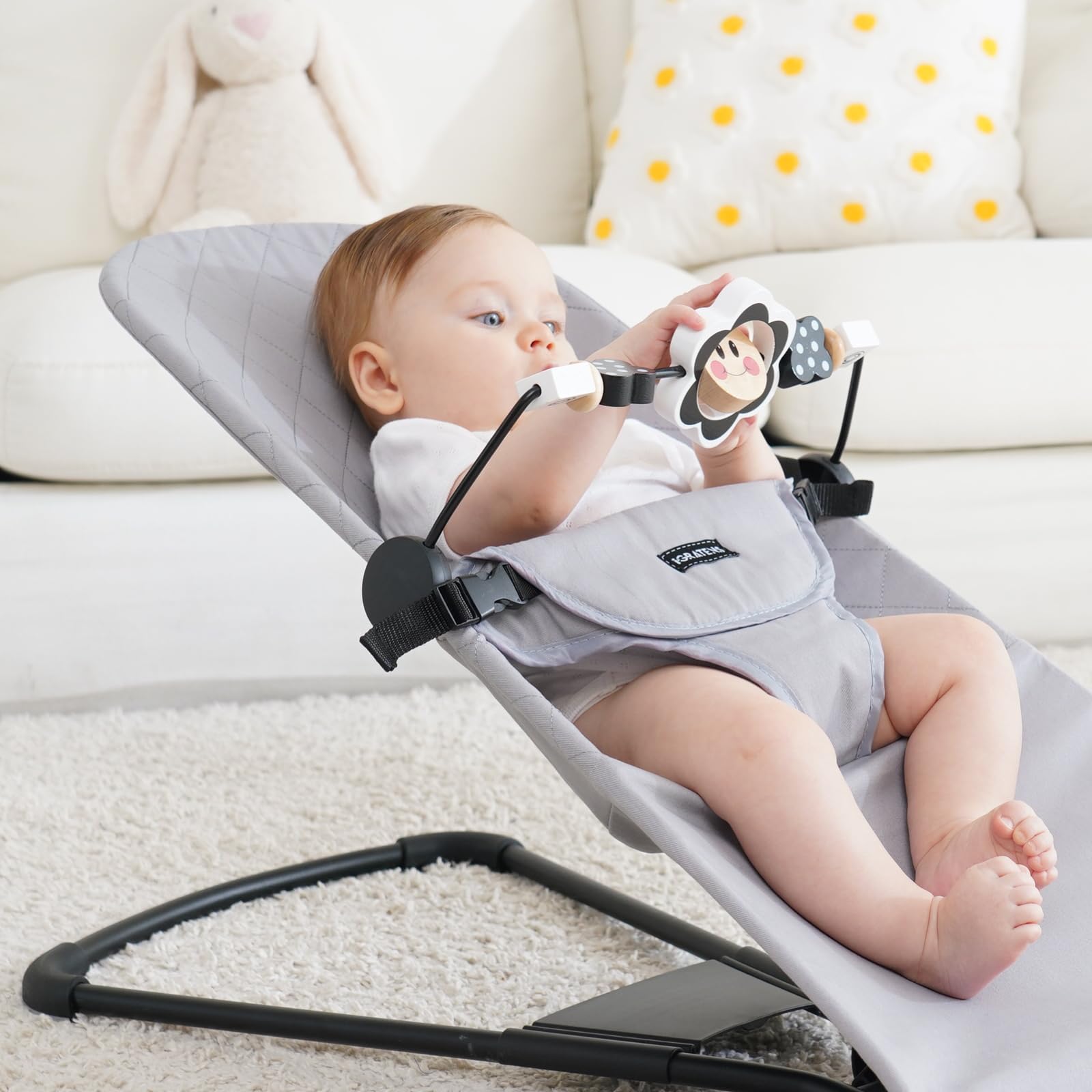 Baby Bjorn Bouncer Toy Bar, Toy Bar for Bouncer Balance Soft & Bliss, Easy to Attach and Remove, Child-Friendly Materials, Ideal for Baby, Black and White Toys
