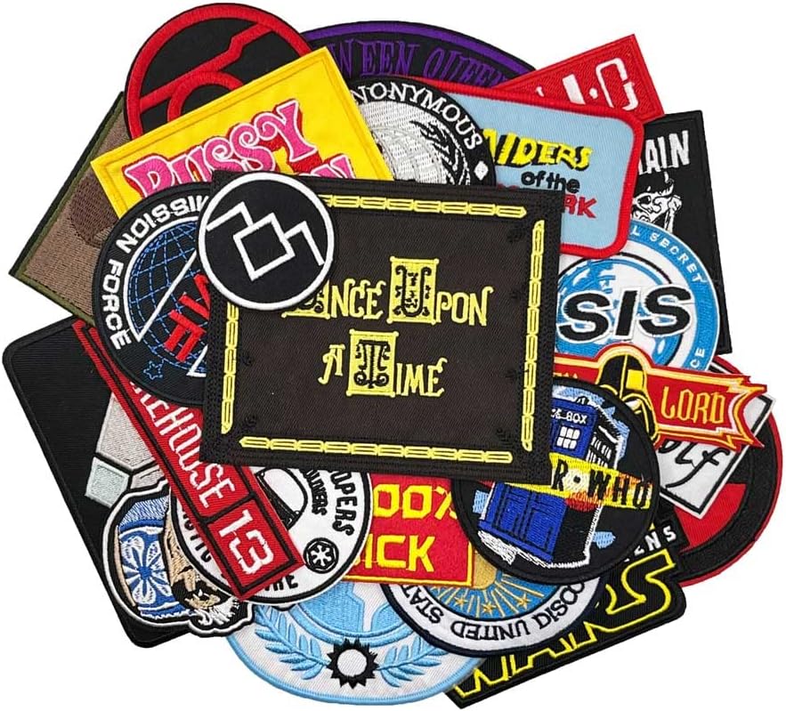 Mixed Media - 24pcs Halloween Costume Cosplay Mixed Movie TV Series Embroidered Iron On Patches