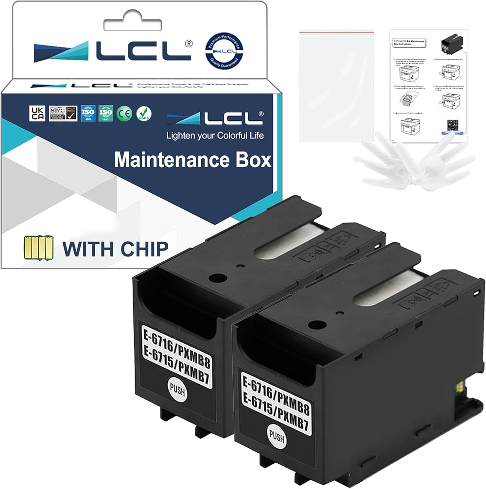 LCL T6716 Maintenance Box 2 Pack for Epson Workforce Pro WF-C5210 C5290 C5710