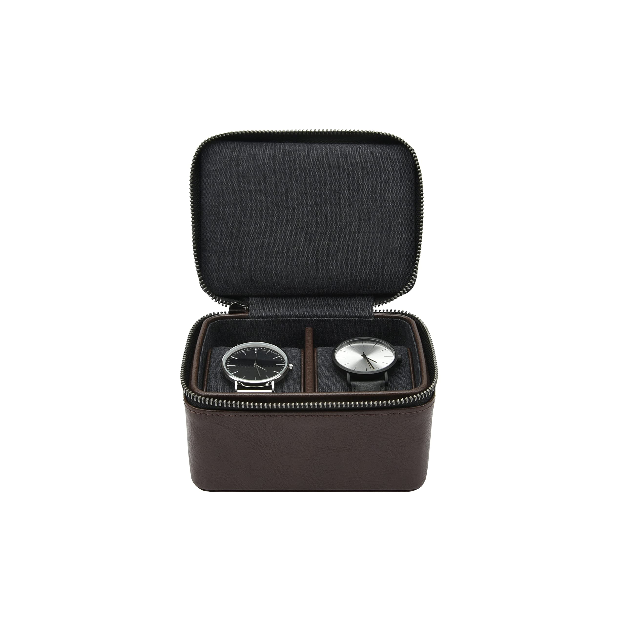 Stackers Brown Double Zipped Watch Box