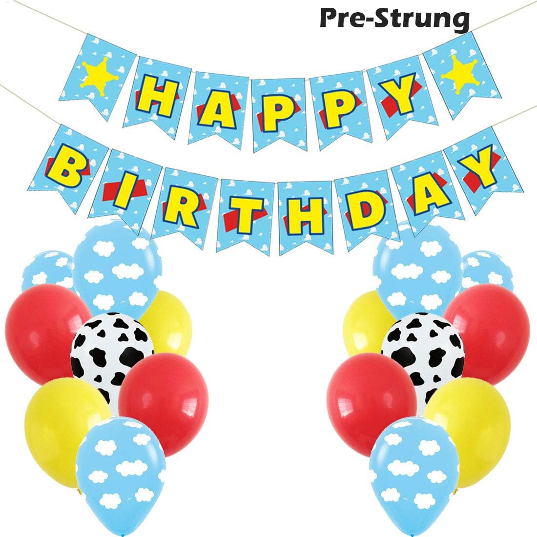 Toy Inspired Story Birthday Banner Woody Buzz Birthday Party Decorations Supplies Kid Boy Girl Photo Prop