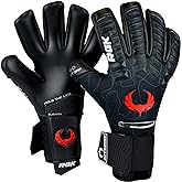Renegade GK Eclipse Professional Soccer Goalie Gloves (Sizes 6-12, Level 5) Fingersaves & 4+3MM EXT Contact Grip-Based in USA