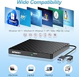 BENEWY USB 3.0 Type-C External CD DVD Drive RW Burner Rewriter Slim Optical view 2