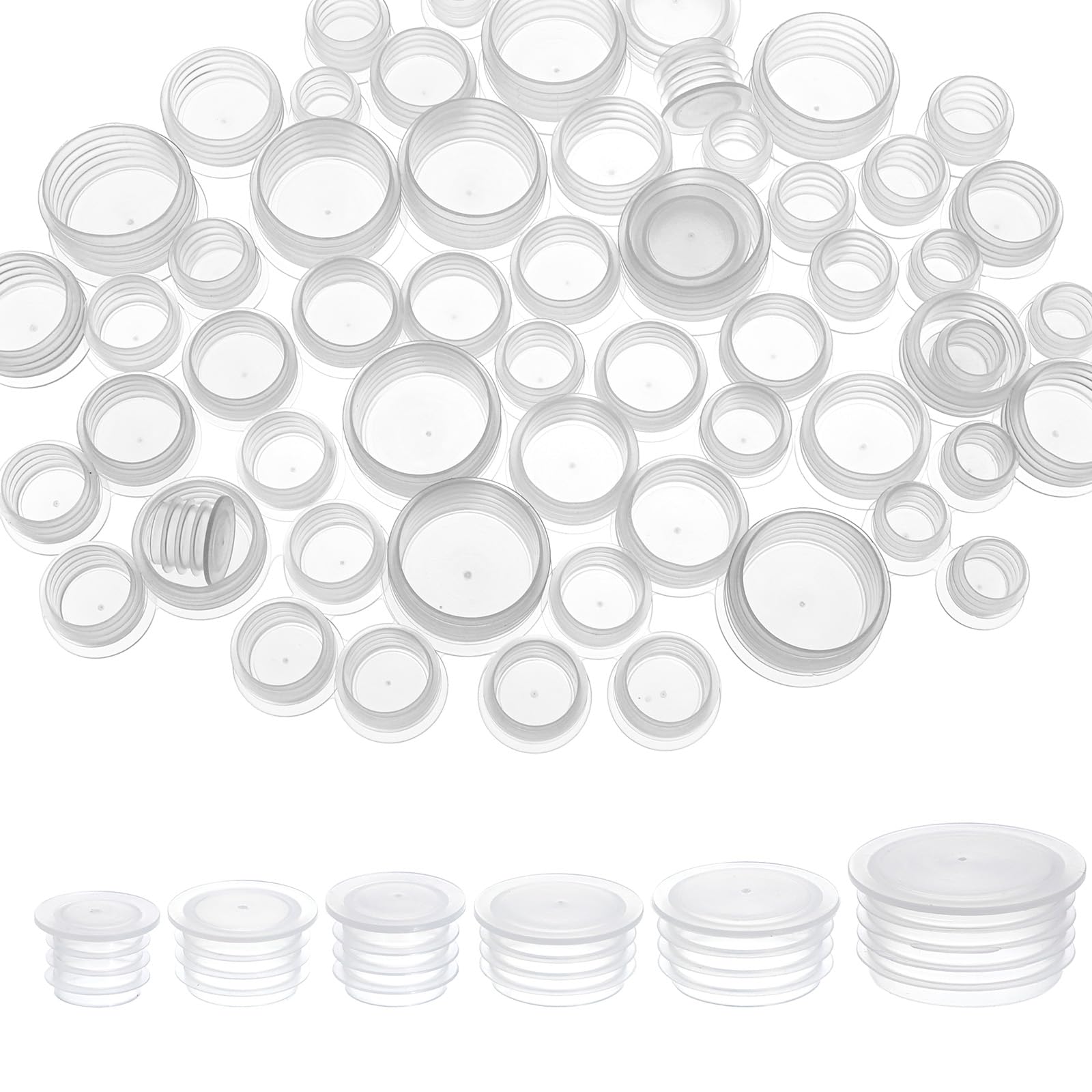 Photo 1 of 60 Pcs Salt and Pepper Stoppers Plugs, Plastic Stoppers for Salt and Pepper Shaker Bottle Stopper Reusable Round End Caps for Bottles Plugs Bottom Home Kitchen, 11/13/15/17/19/24 Mm