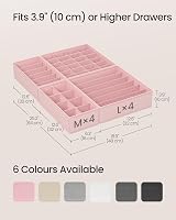 SONGMICS 8-Pack Underwear Drawer Organisers Foldable Dividers Jelly Pink view 4