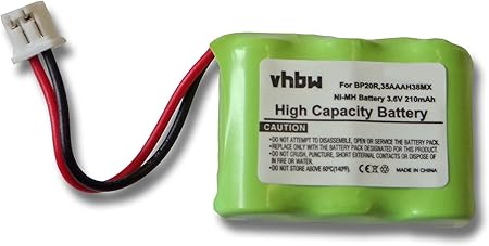 vhbw NiMH Akku 210mAh (3.6V) für Hundehalsband, Ferntrainer Dogtra