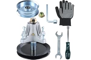 NIDAIFEI Greased 918-06989 Spindle Assembly with 756-05034A Idler Pulley Replaces Troy Bilt 618-06989, 918-06989 for Craftsman T1500 T1600 T1700 T1900 T2600, Troy Bilt Horse 46 Xp, TB46 Tractors