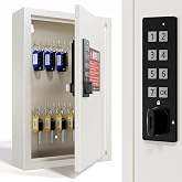 Grimtron Electronic 40 Key Cabinet, Beige Key Lock Box for Keys with Code | Private, Public and Password Hiding Modes Key Box Wall Mount For Key Storage Management