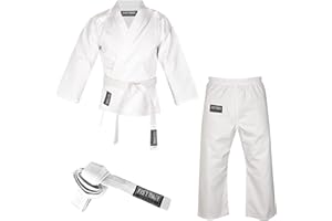FISTRAGE FR FISTRAGE Karate Gi 8 oz Lightweight Uniform with Belt Soft Poly Cotton Blend Fabric for Martial Arts Beginner Training Suit
