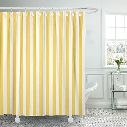 Amazon Com Emvency Shower Curtain Waterproof White Stripe Striped