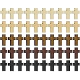 PENTA ANGEL 50Pcs Small Wooden Cross Unfinished Mini Natural Pocket Cross Pendants Beads Charms for Crafts Bracelet Necklace Earring Jewelry Making (50)