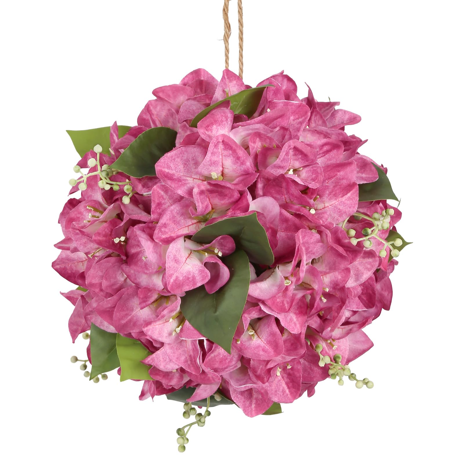Photo 1 of 9.8inch Flower Balls for Centerpieces Light Purple Artificial Bougainvillea Decorative Ball with String for Wedding Party Garden Indoor Outdoor Home Decor(Light Purple)