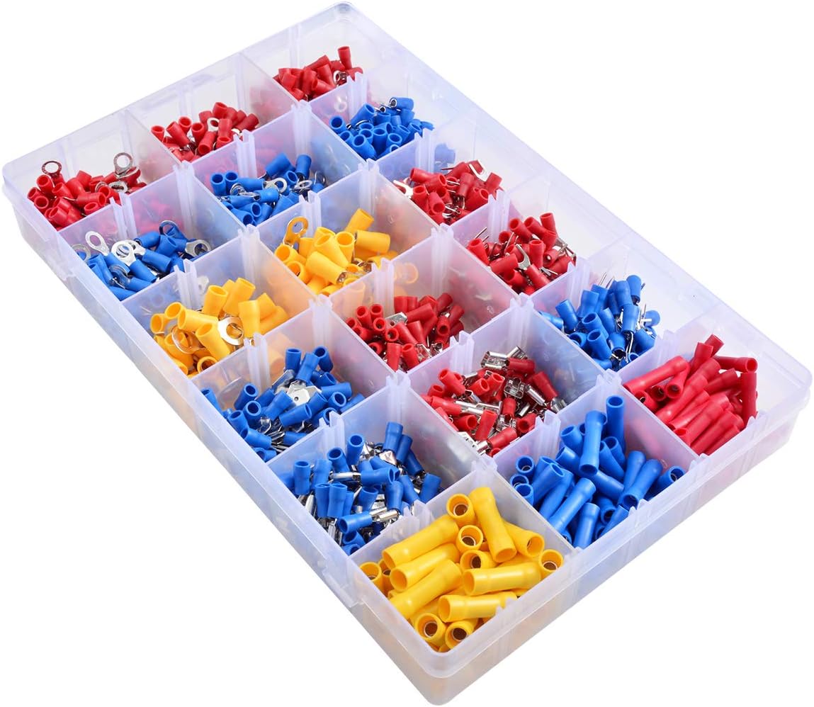 KATUR 1200Pcs Wire Terminal Crimp Connectors, Assorted Mixed Assorted Lug Kit
