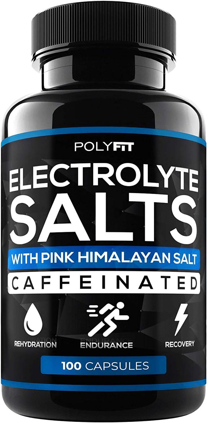 Electrolyte Salt Tablets with Caffeine 100 Pills Electrolytes Replacement Supplement for