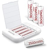 Tanatare Rechargeable aa Batteries, 2500mWh Lithium aa Rechargeable Batteries with 8AA+4 Slot Charger, Double a Battery 2000 Cycles, 1.5V Constant Voltage Output, Low Self Discharge