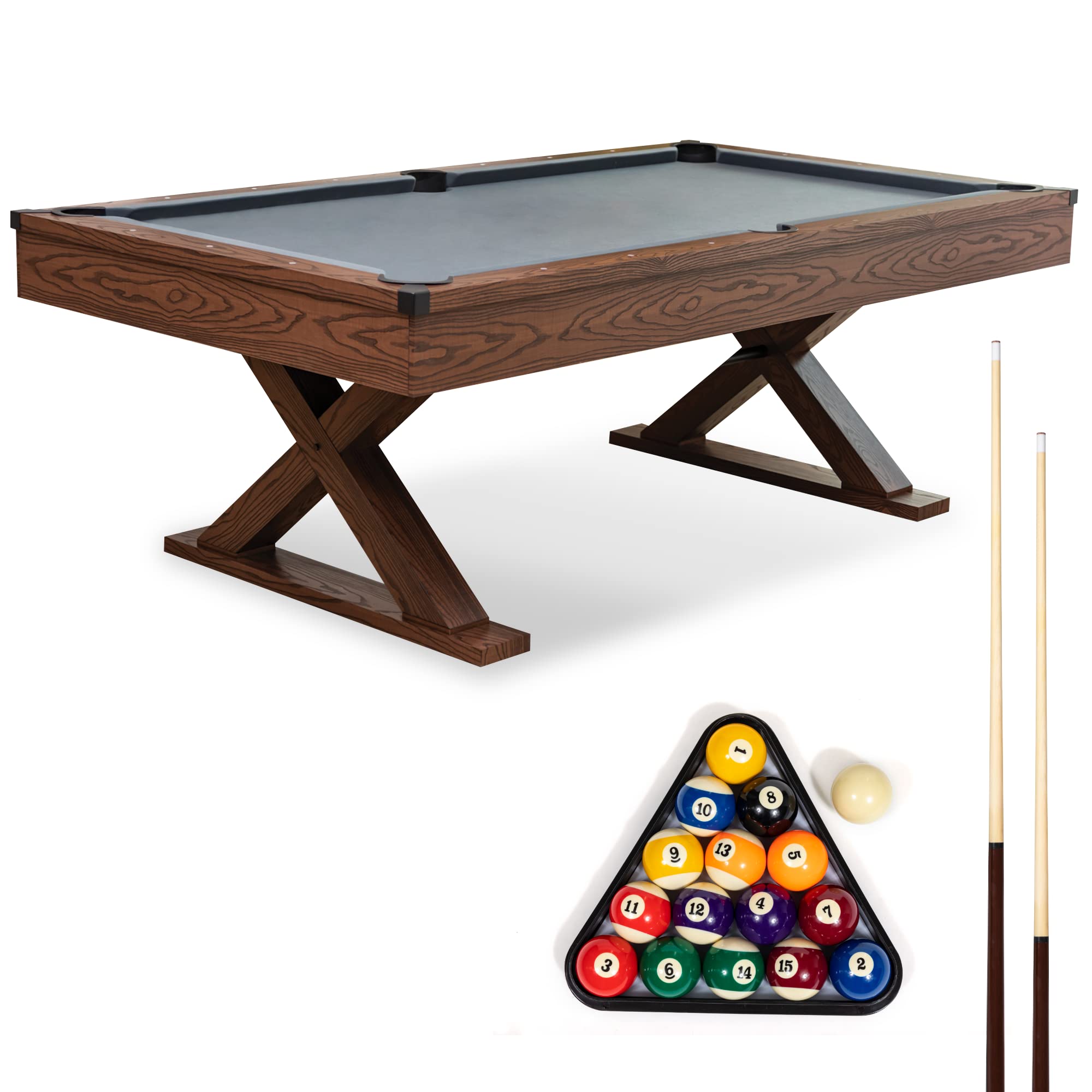 Photo 1 of ** FACTORY SEALED/ TRUCK NEEDED FOR TRANSPORT ** EastPoint Sports Dunhill 87-Inch Rustic Pool Table - 8 Ball Game with Accessories for Billiards & Indoor Games in Rec Room, Basement or Family Room