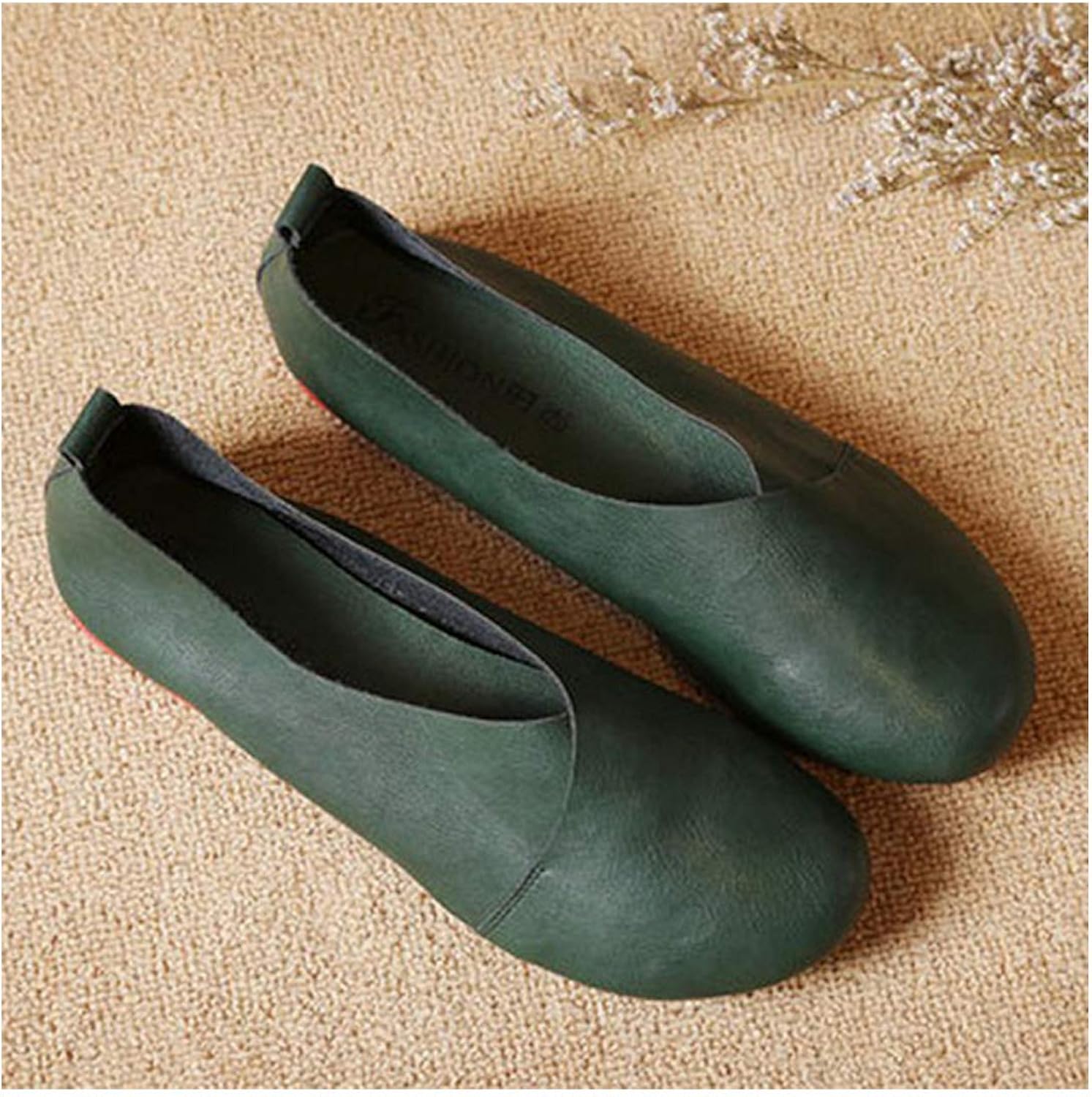 leather flat shoes
