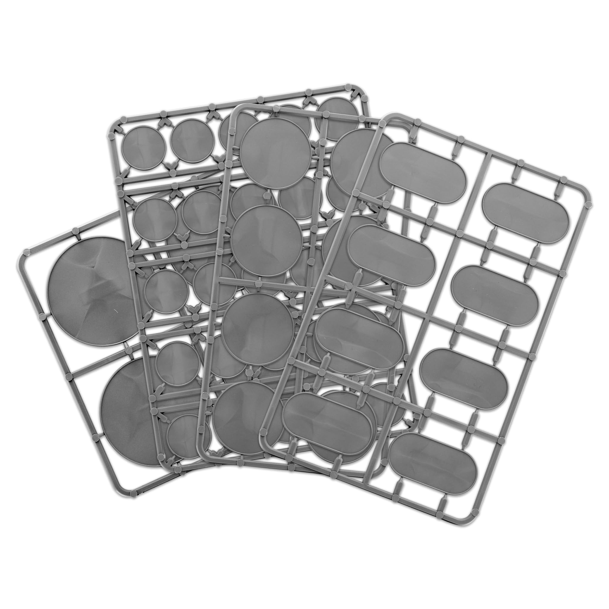 Warlord Games Bag Of Round Bases, mixed pack of plastic bases for miniatures.