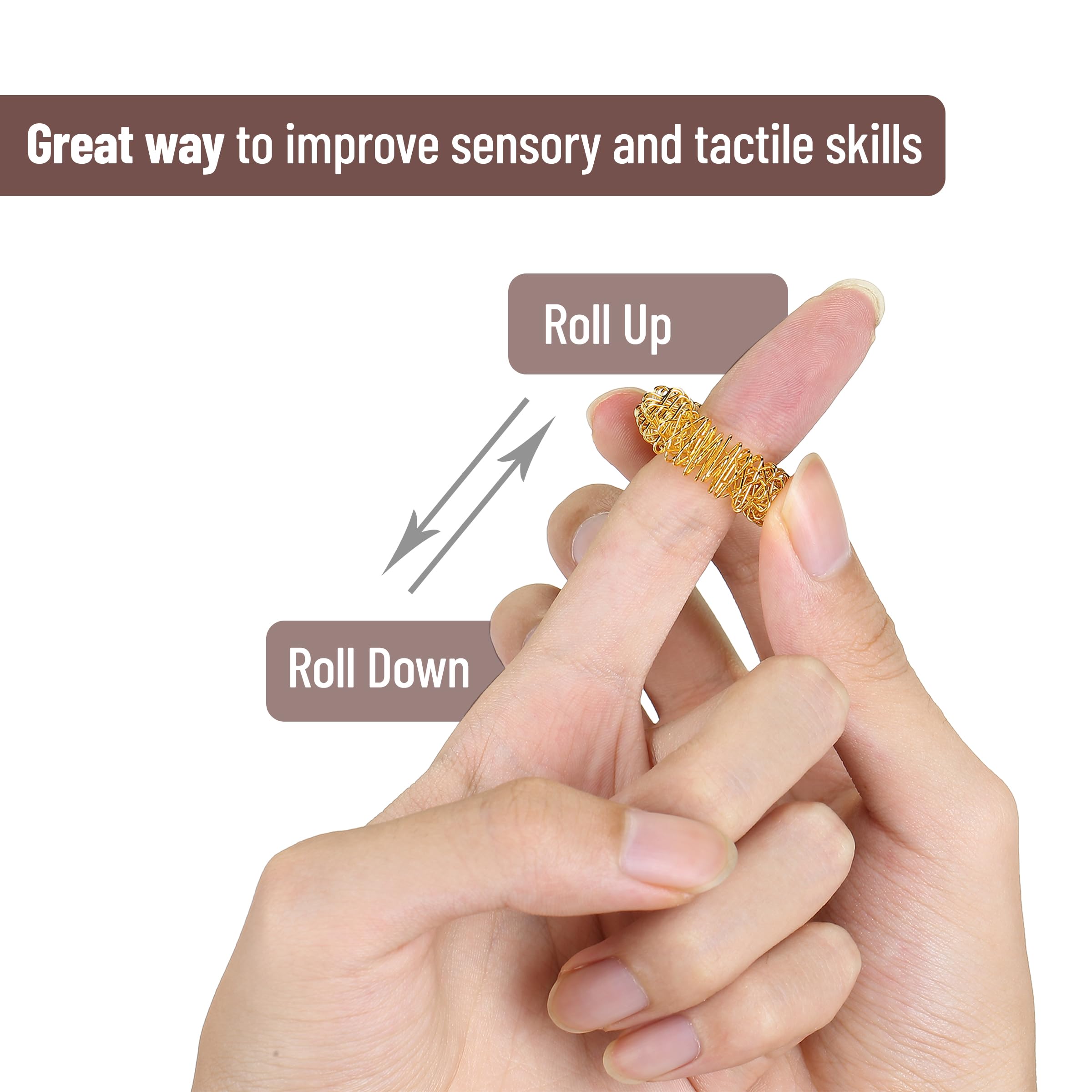 Mr. Pen- Spiky Sensory Rings, 10 Pack, Stress Relief Fidget Sensory Toys, Fidget Rings, Fidget Ring for Anxiety, Stress Relief Rings, Massager for Fidget ADHD Autism