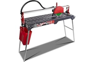 Rubi Tools DU-200 EVO 850 Tile Saw 120V 60Hz - Mobile Head Cutter for Ceramic and Porcelain Tiles - Foldable Legs, Wheels, External Water Tank, CEV-Superpro 8" Diamond Blade Included