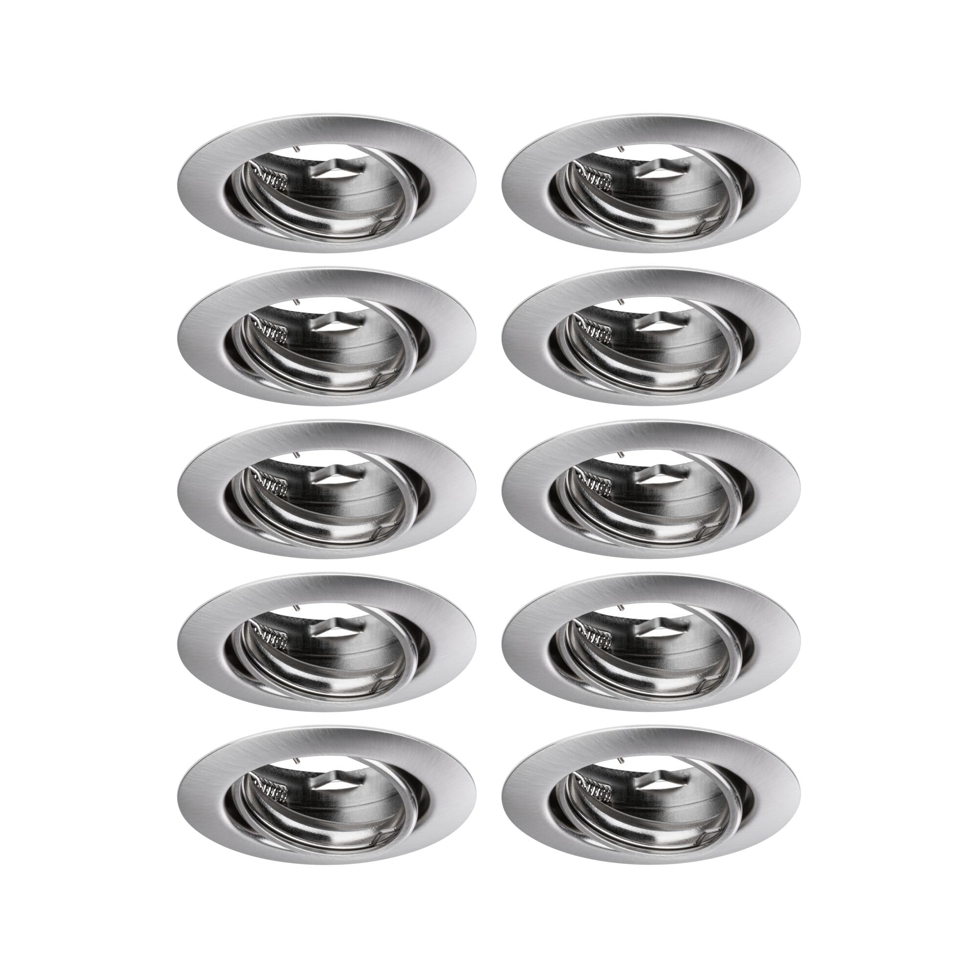 Paulmann 93399 LED Base recessed luminaire Round swivelling max. 10x10 watts recessed Spotlight Brushed Iron recessed lamp Metal Ceiling spot GU10