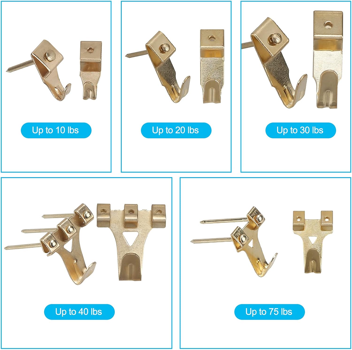 226 PCS Picture Hanging Kit，Picture Hangers Heavy Duty Frame Hooks Hardware with Nails, Hanging Wire, Screw Eyes, D Ring and Sawtooth for Wall Mounting - - 