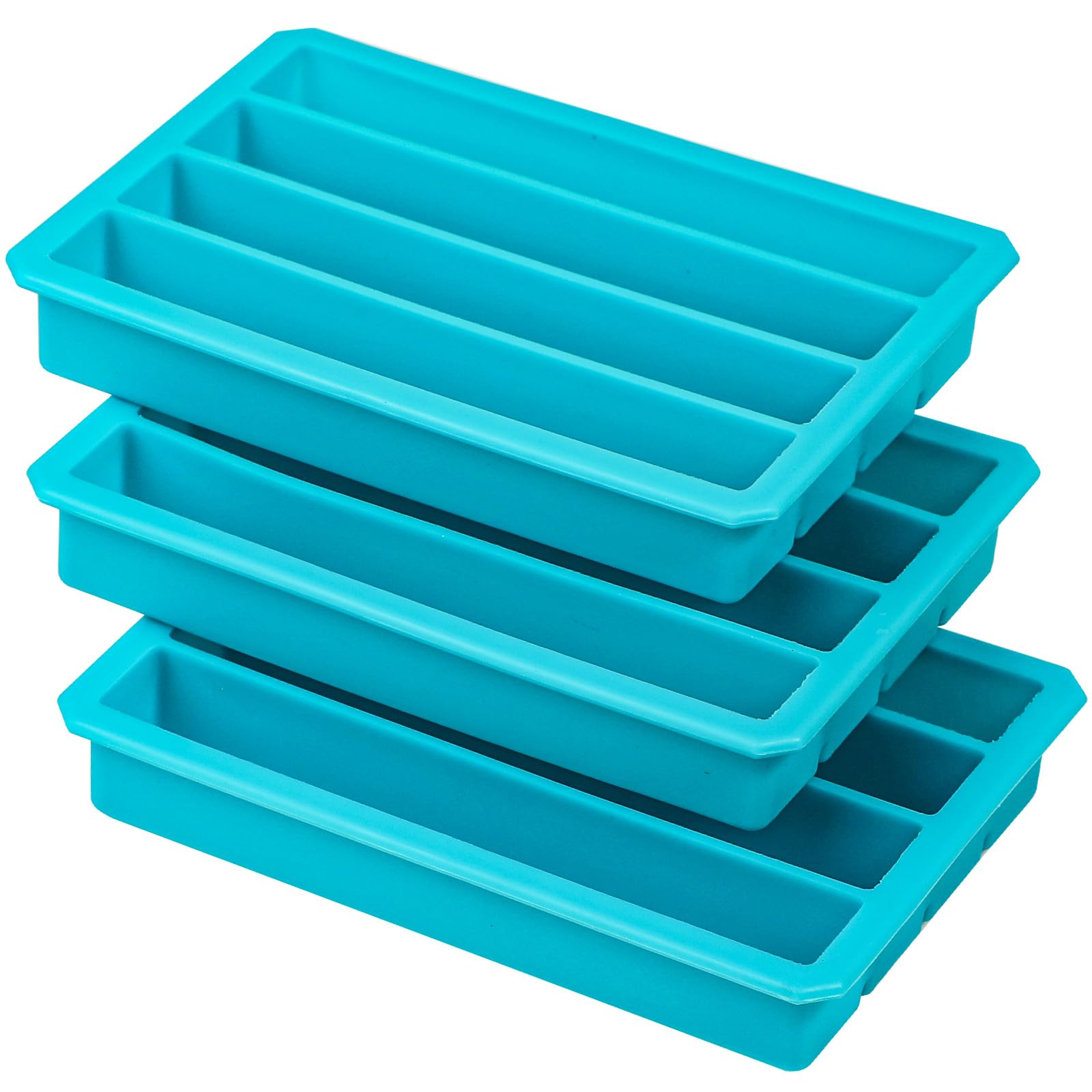 Webake Silicone Ice Cube Trays for Water Bottles Ice Cube Mold 12 Cavity, Easy Release Long Ice Cube Sticks For Bottled Beverage, Soda, Sport Drinks, Burritos Egg, Pack of 3
