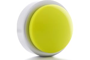 Crsfoisr Large Talking Button Clock, Talking Alarm Clock with Volume Control Telling Time and Day of The Week Alarm Gift Clock for Mother Father Seniors Elderly Blind People - (Yellow and Silver)