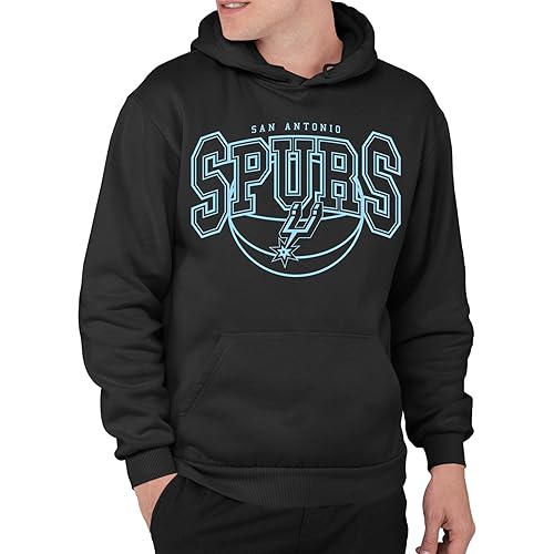 Junk Food Men's Standard x Monochromatic Arch-Officially Licensed NBA Adult Pullover Hooded Fleece Women, Black