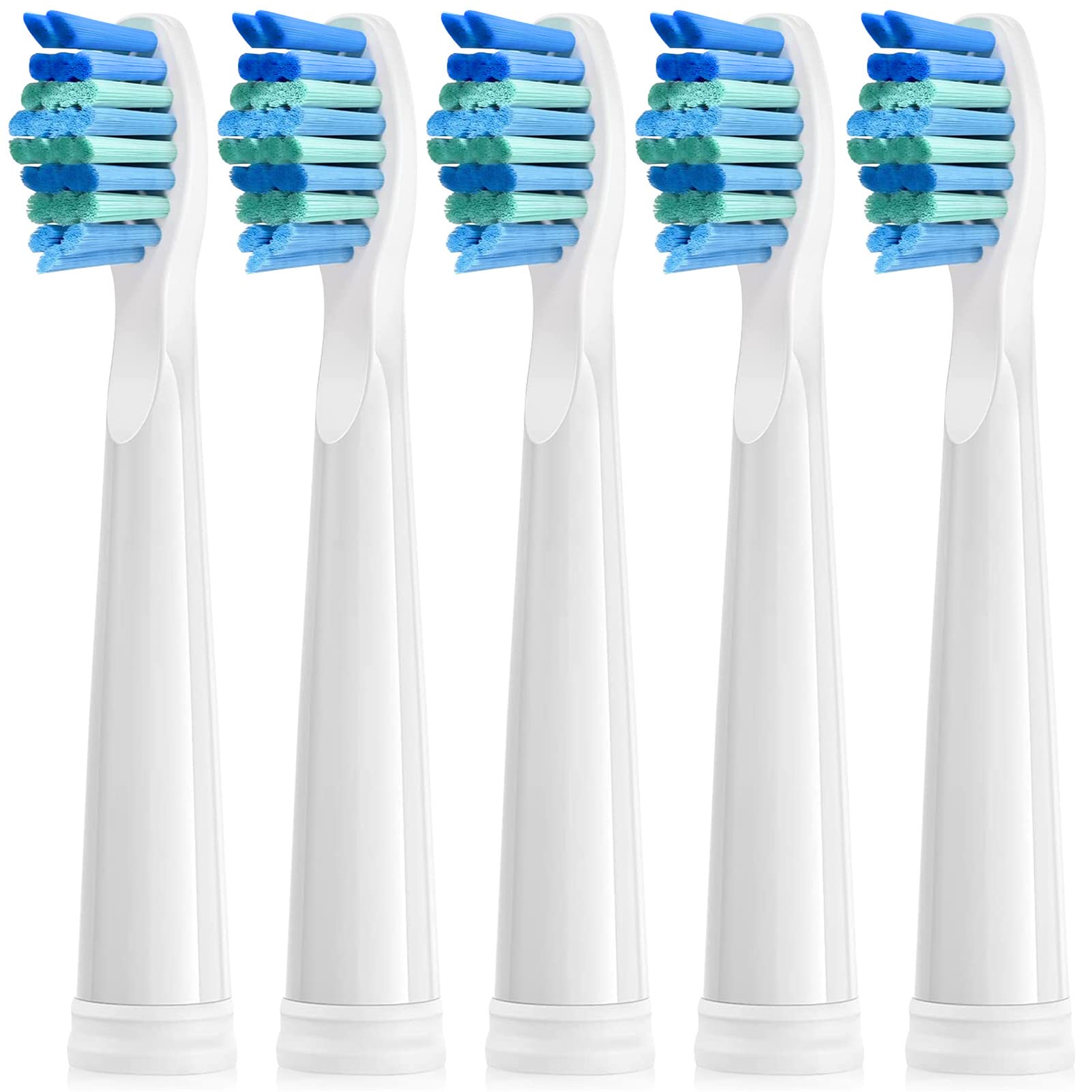 Electric Toothbrush Heads 5pc Compatible for Fairywill Fairywell Fairy Will D7/D8/FW507/FW508/FW551/917/959/2011/Seago E9 SG-507 SG-958/Dnsly/Sboly/OKMIMO Soft Replacements Head (5 White Heads)