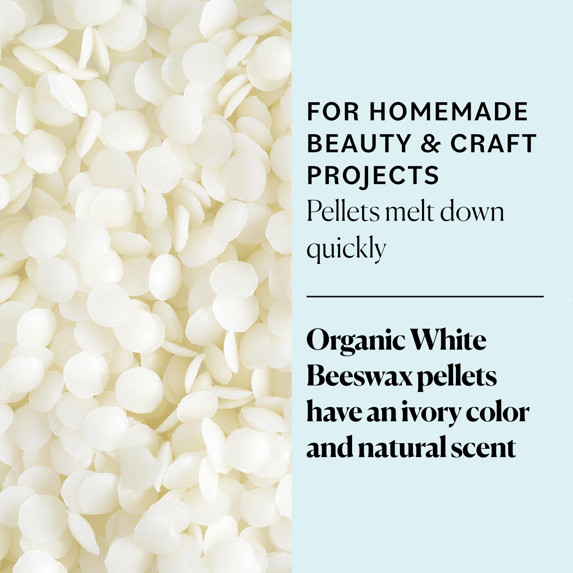 Sky Organics - Organic White Beeswax - DIY Home Essentials - Beauty, Skin Care, & Crafts - Candle Making Supplies - Make Lip Balm, Candles, Soap, Lotion, Cream, Body Butter - Mild Natural Scent, 16oz