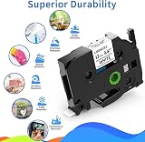 Suminey 6-Pack TZe-231 Label Tape 12mm x 8m Black on White for Brother P-Touch view 6