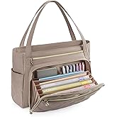 BAGSMART Teacher Tote Bag for Women 15.6in Quilted with Insulated Pocket & Nurse Bag Features (Brown)