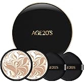 AGE20'S Signature Essence Pact SPF 50+ | Pack of 2 | 21N VANILLA | Cream Foundation, Dewy Finish, Natural Coverage | Korean Cushion Foundation