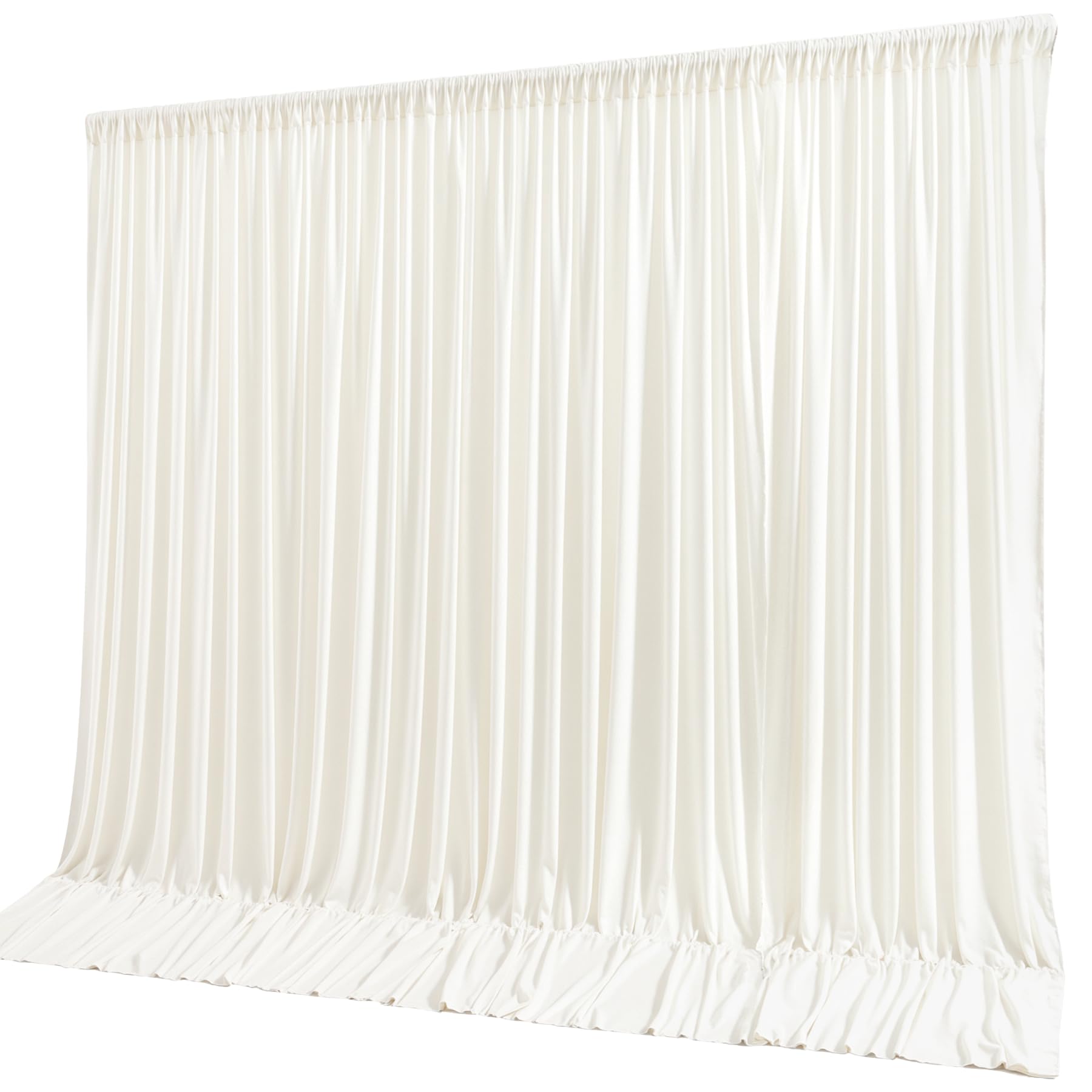 Photo 1 of 10x10ft Cream Backdrop Curtain Panels for Parties - Wrinkle Free Polyester Photo Curtain Backdrop Wedding Back Drop Fabric Drapes for Party Decorations Background for Photography