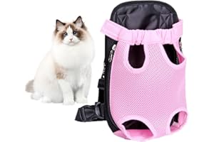 GCVOPTON Pet Carrier Backpack, Adjustable Cat Carrier Backpacks, Front Carrier for Small Dogs, Front Facing Dog Carrier, Dog Hiking Backpack, Cat Front Carrier Chest, Pet Backpack Carrier for Cats