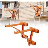 2 Pack Adjustable Ladder Jacks for Scaffolding Platform | Heavy Duty Steel Ladder Jacks Scaffold Bracket, Two-Rung Short Body Extension Ladder Jack for Roofing Painting