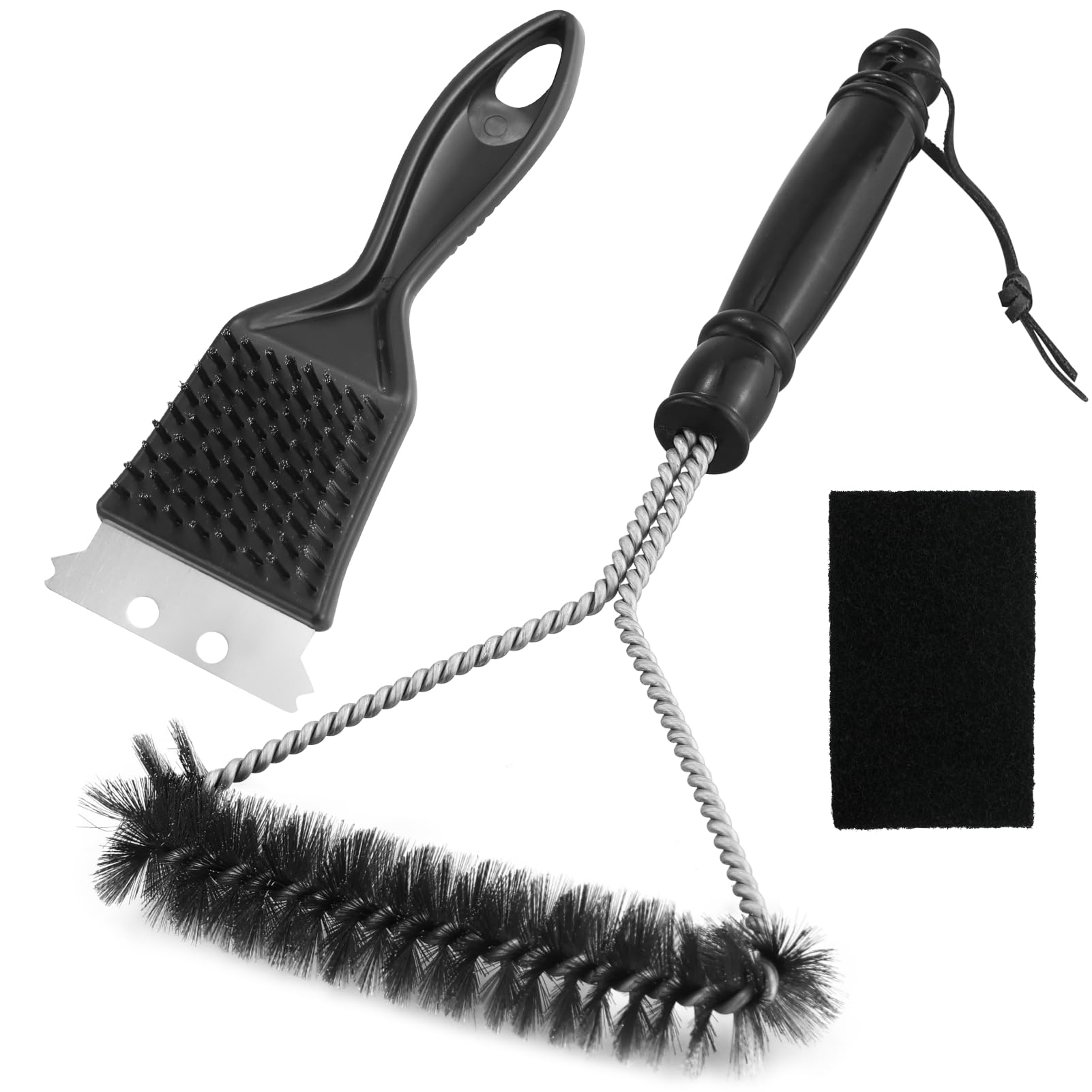 2 Pcs Bbq Cleaner,Wire Brushes for Cleaning,Bbq Cleaning Brush,Grill Brush,Stainless Steel Bbq Wire Brush for Grill, Barbecue Brush Set,With 1 Cleaning Brush,Suitable for All Kinds of Grills,Bbq Oven
