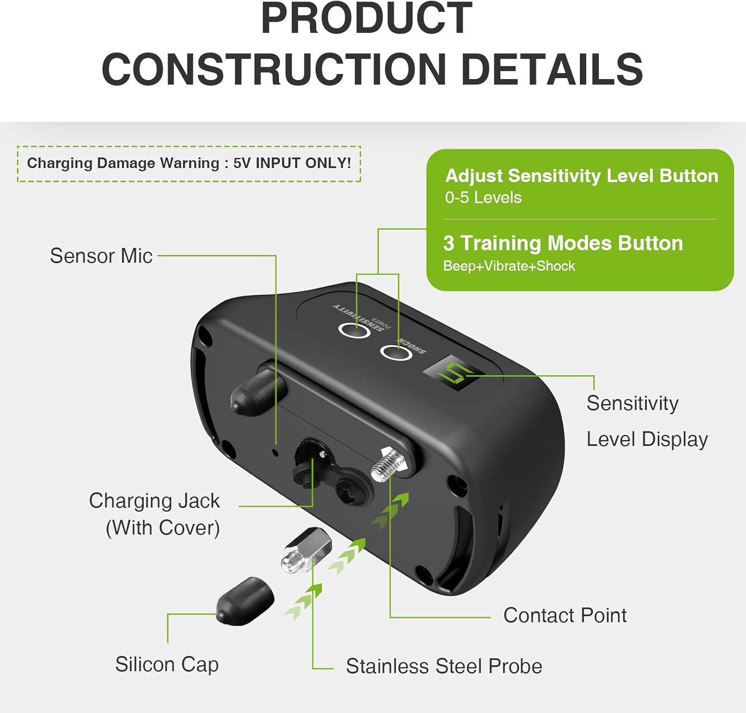 Dog Bark Collar, Rechargeable Bark Collar with Beep Vibration and Shock, Dog Bark Collar for Small Medium Large Dogs : Pet Supplies
