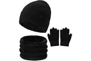 DS DADOU&XIAOSHAN Kids Hat and Gloves Set Girl Boys, Toddler Beanie Winter Hat Neck Warmer Gaiter Gloves Mittens Fleece Lined for 6-8 4t 5t 4-8