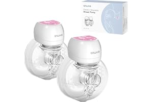 ANWIKE Hands Free Breast Pump 1508, Wearable Breastfeeding Pump,Ultra-Silent Wearable Breast Pump with LCD Display, 2 Modes & 9 Levels Rechargeable Wireless Portable Breast Pump with 21mm/24mm Flanges-Pink