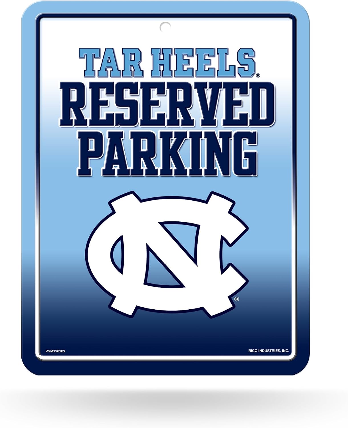 Rico Industries NCAA North Carolina Tar Heels Blue Logo Hi-Res Metal Parking Sign, 8.5 x11