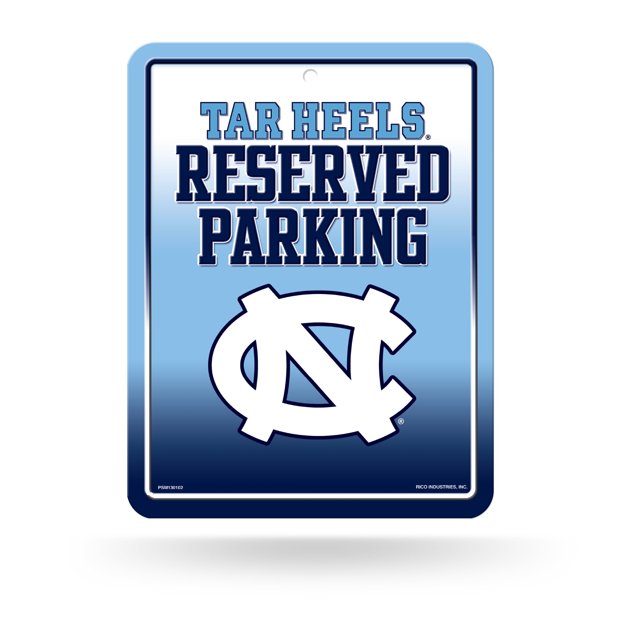 Rico Industries NCAA North Carolina Tar Heels Blue Logo Hi-Res Metal Parking Sign