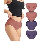 DAVID ARCHY Cotton High Waisted Underwear for Women Tummy Control Panties Full Coverage Briefs 4 Pack Regular & Plus Size