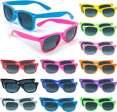 Sonnenbrillen Neonfarben, 24 Stk Kinder Sonnenbrille,Partygeschenke,Frauen und Männer für Sommer Strand Pool Party Geburtstagsparty Outdoor