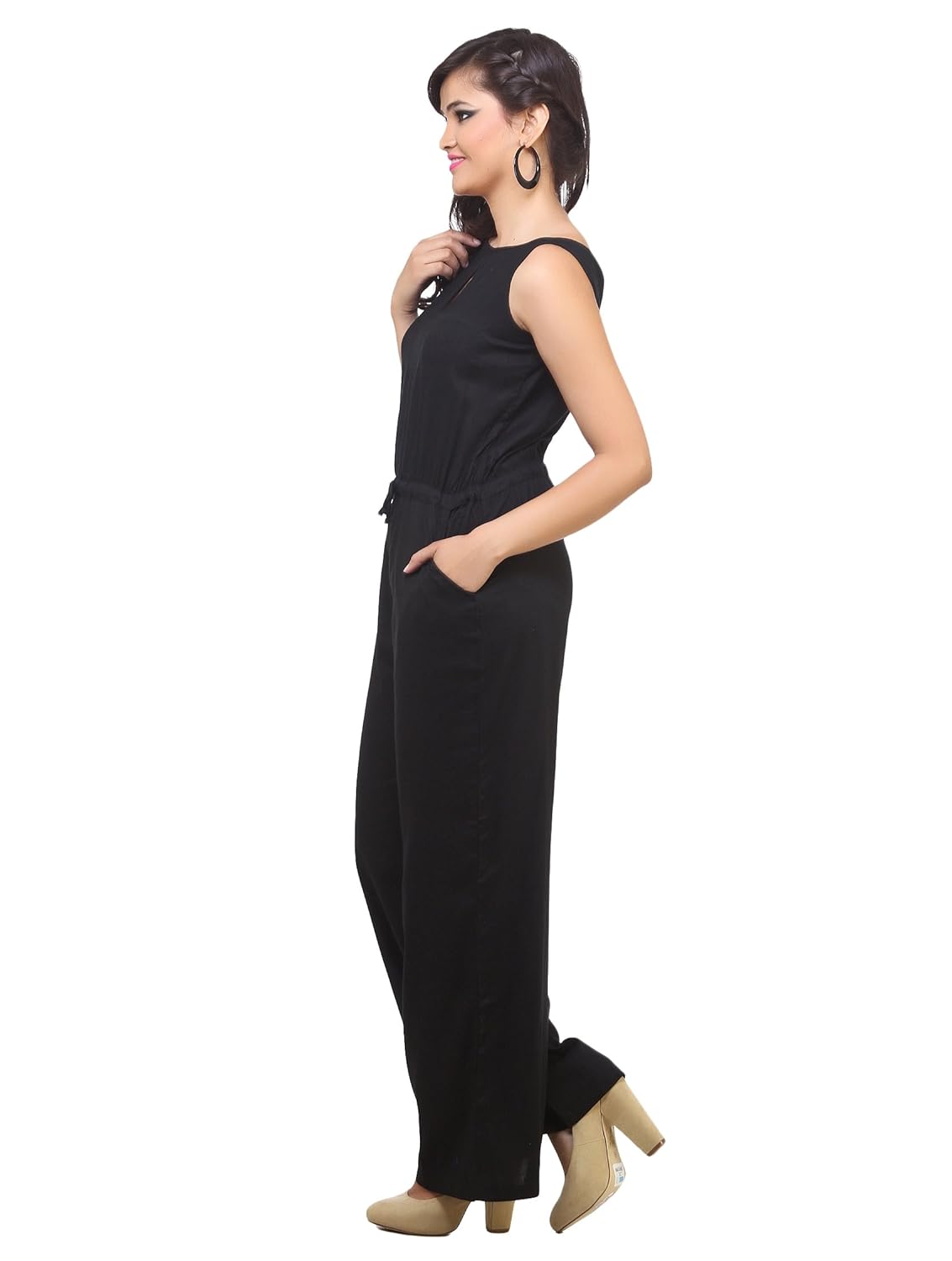 cottinfab black two pocket jumpsuit