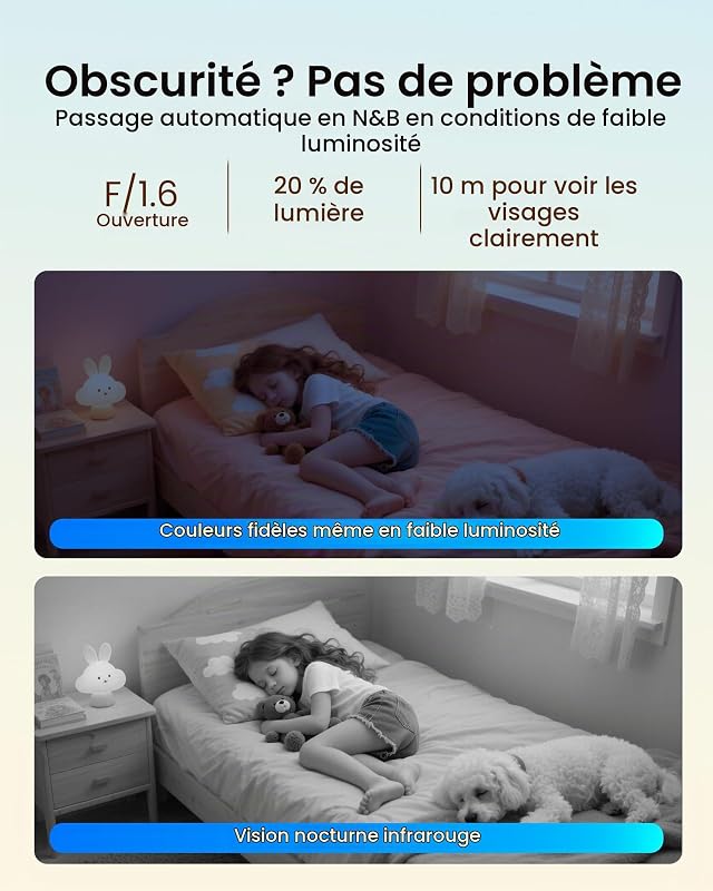 4K Caméra Surveillance WiFi Intérieure avec Carte Mémoire 64Go — photo 5 sur 8