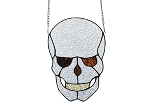 Yzikema Skull Acrylic Window Hanging,Acrylic Window Hangings Stained Glass Suncatcher Leaf for Home Office Festival Decoration