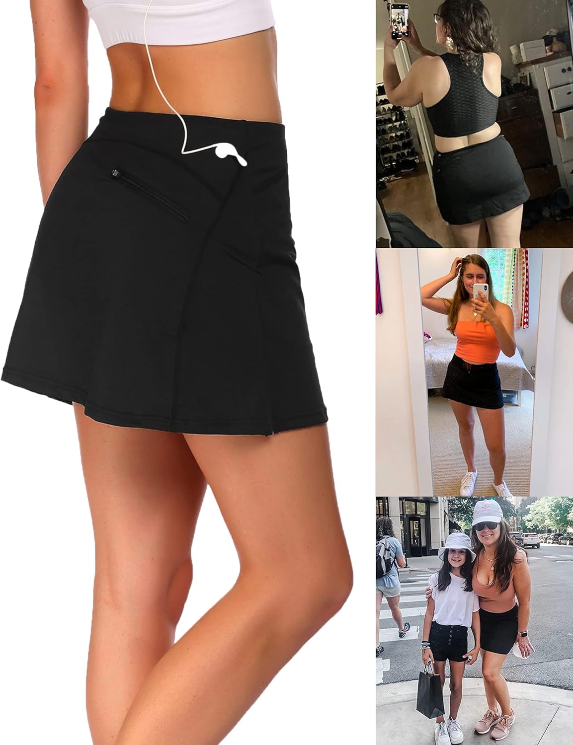 ADOME Women's Athletic Skort Tennis Skirt with Pockets Shorts Active Golf Running Workout Sports: Clothing