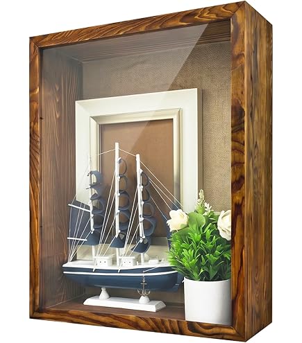 Amazon.com: 16x20 inch Shadow Box Display Cabinet, 6-Tier Wooden